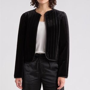 NWT Sanctuary black quilted velvet jacket